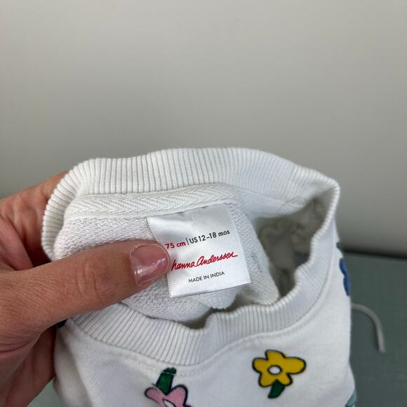 Hanna Andersson Baby Printed French Terry Dress Flowers 75 cm 12-18 Months - Picture 5 of 7